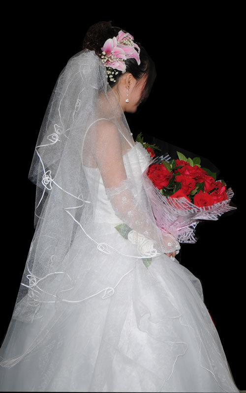 个人婚纱转让(带头纱.手套.裙撑)