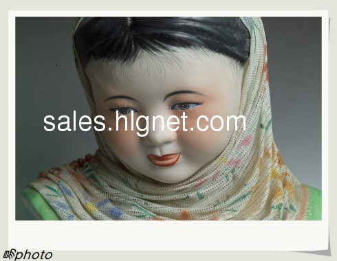 急甩景德镇瓷雕大师曾山东晚年作品(少女披沙)瓷雕