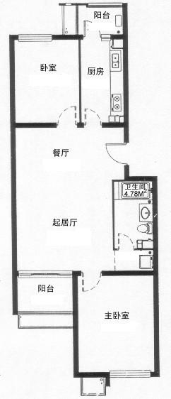 龙锦苑六区88平米完美户型两居室,一层带院商品房!